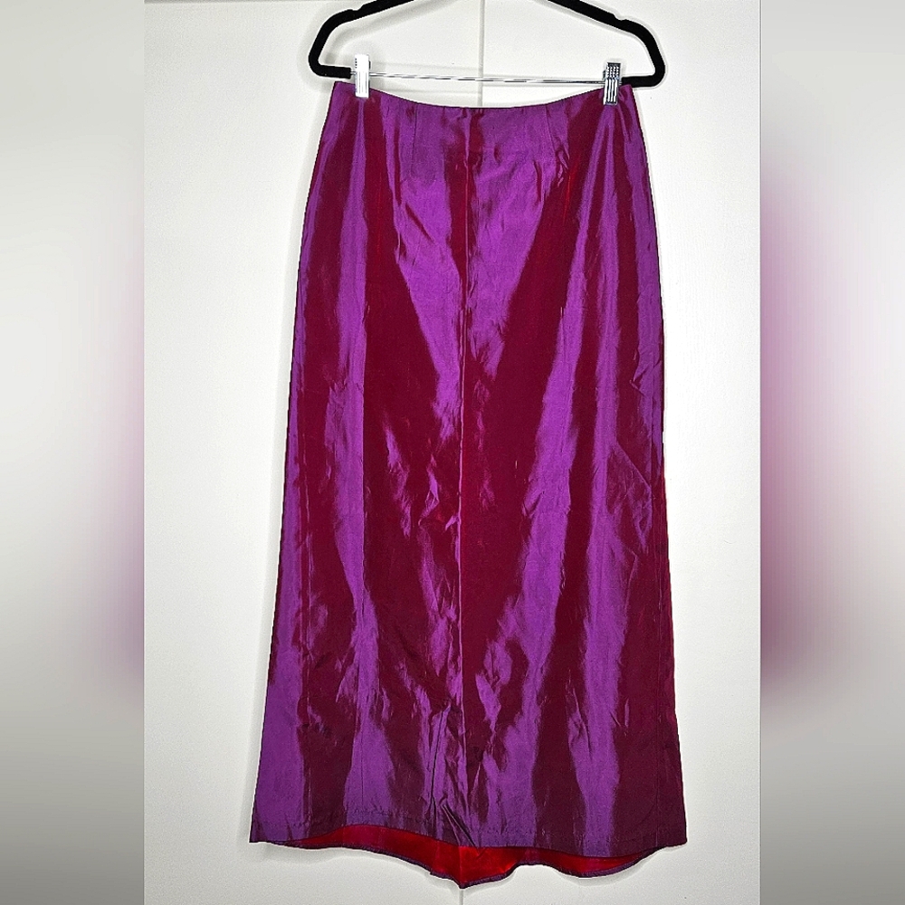 90s VTG MY MICHELLE Metalic Color Shift A-Line Skirt SZ 11/12